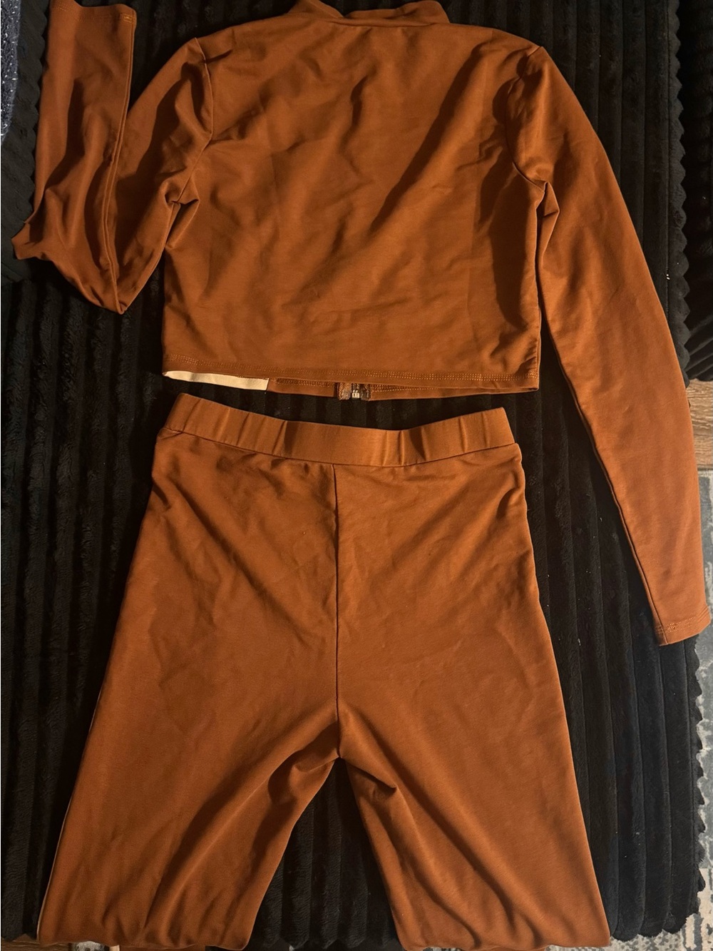 Luxe Mocha & Cream Colorblock Two-Piece Set - Picture 4 of 6